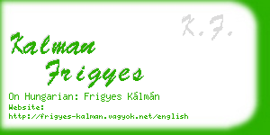 kalman frigyes business card