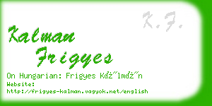 kalman frigyes business card